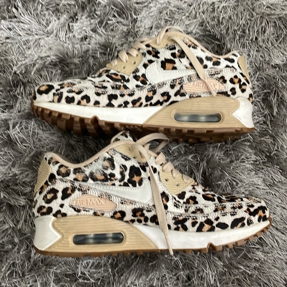 furry leopard print nike air max women shoes - Picture 1 of 8